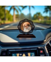 Car Desk/Table Top Sadhaguru Wooden Showpiece 3x4 Inches, Compact & Stylish Spiritual Display for Car, Home & Office (Pack of 1) (F19612)