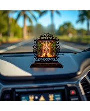 Car Desk/Table Top Lord Ganesha Wooden Showpiece 3x4 Inches, Compact & Stylish Spiritual Display for Car, Home & Office (Pack of 1) (F19899)