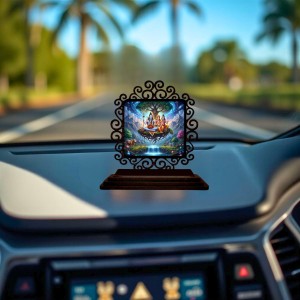 Car Desk/Table Top Lord Shiva and Family Wooden Showpiece 3x4 Inches, Compact & Stylish Spiritual Display for Car, Home & Office (Pack of 1) (F19967) Car Desk/Table Top Lord Shiva and Family Wooden Showpiece 3x4 Inches, Compact & Stylish Spiritual Display for Car, Home & Office (Pack of 1) (F19967)