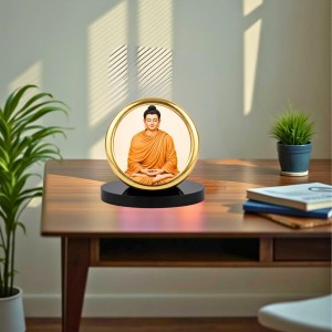 Car Desk/Table Top Buddha Metal Golden Photo Stand 2x2 Inches, Compact & Stylish Spiritual Display for Car, Home & Office (Pack of 1) (F18690) Car Desk/Table Top Buddha Metal Golden Photo Stand 2x2 Inches, Compact & Stylish Spiritual Display for Car, Home & Office (Pack of 1) (F18690)