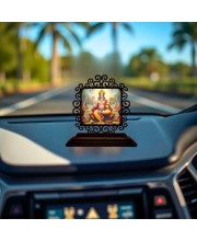 Car Desk/Table Top Lord Vishnu Wooden Showpiece 3x4 Inches, Compact & Stylish Spiritual Display for Car, Home & Office (Pack of 1) (F19838)