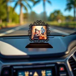 Car Desk/Table Top Lord Ganesha Wooden Showpiece 3x4 Inches, Compact & Stylish Spiritual Display for Car, Home & Office (Pack of 1) (F19952) Car Desk/Table Top Lord Ganesha Wooden Showpiece 3x4 Inches, Compact & Stylish Spiritual Display for Car, Home & Office (Pack of 1) (F19952)