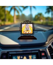 Car Desk/Table Top Khatu Shyam Wooden Showpiece 3x4 Inches, Compact & Stylish Spiritual Display for Car, Home & Office (Pack of 1) (F19904)