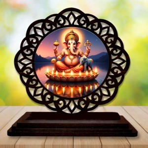 Car Desk/Table Top Lord Ganesha Wooden Showpiece 3x4 Inches, Compact & Stylish Spiritual Display for Car, Home & Office (Pack of 1) (F19744) Car Desk/Table Top Lord Ganesha Wooden Showpiece 3x4 Inches, Compact & Stylish Spiritual Display for Car, Home & Office (Pack of 1) (F19744)