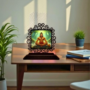 Car Desk/Table Top Lord Hanuman Wooden Showpiece 3x4 Inches, Compact & Stylish Spiritual Display for Car, Home & Office (Pack of 1) (F19800) Car Desk/Table Top Lord Hanuman Wooden Showpiece 3x4 Inches, Compact & Stylish Spiritual Display for Car, Home & Office (Pack of 1) (F19800)