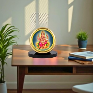 Car Desk/Table Top Lord Ganesha Metal Golden Photo Stand 2x2 Inches, Compact & Stylish Spiritual Display for Car, Home & Office (Pack of 1) (F18506) Car Desk/Table Top Lord Ganesha Metal Golden Photo Stand 2x2 Inches, Compact & Stylish Spiritual Display for Car, Home & Office (Pack of 1) (F18506)
