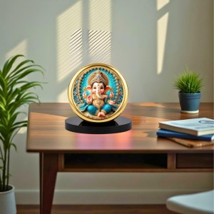 Car Desk/Table Top Lord Ganesha Metal Golden Photo Stand 2x2 Inches, Compact & Stylish Spiritual Display for Car, Home & Office (Pack of 1) (F18617) Car Desk/Table Top Lord Ganesha Metal Golden Photo Stand 2x2 Inches, Compact & Stylish Spiritual Display for Car, Home & Office (Pack of 1) (F18617)