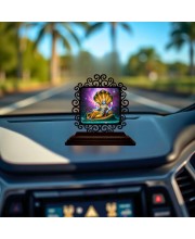 Car Desk/Table Top Lord Vishnu Wooden Showpiece 3x4 Inches, Compact & Stylish Spiritual Display for Car, Home & Office (Pack of 1) (F19990)