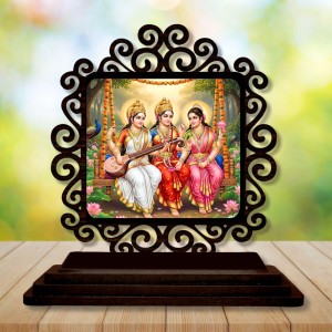Car Desk/Table Top Lakshmi and Parvathi and Saraswathi Wooden Showpiece 3x4 Inches, Compact & Stylish Spiritual Display for Car, Home & Office (Pack of 1) (F19980) Car Desk/Table Top Lakshmi and Parvathi and Saraswathi Wooden Showpiece 3x4 Inches, Compact & Stylish Spiritual Display for Car, Home & Office (Pack of 1) (F19980)