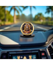 Car Desk/Table Top Mahakal Metal Golden Photo Stand 2x2 Inches, Compact & Stylish Spiritual Display for Car, Home & Office (Pack of 1) (F20716)