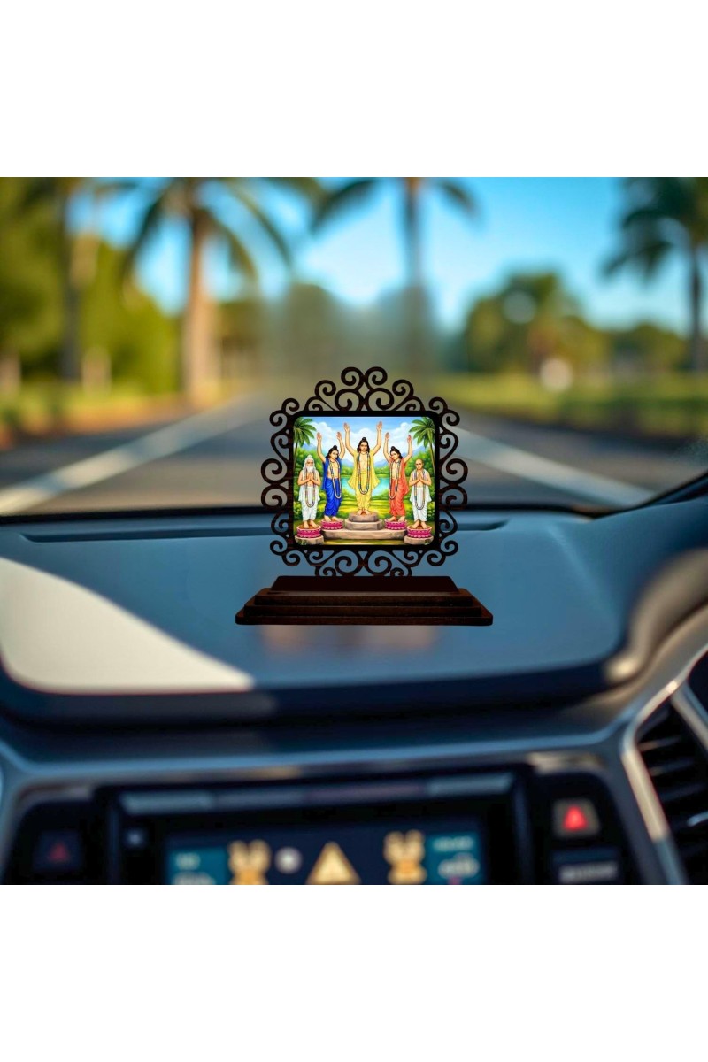 Car Desk/Table Top Deshkart Gour Netai Wooden Showpiece 3x4 Inches, Compact & Stylish Spiritual Display for Car, Home & Office (Pack of 1) (F19977)