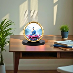Car Desk/Table Top Lord Buddha Metal Golden Photo Stand 2x2 Inches, Compact & Stylish Spiritual Display for Car, Home & Office (Pack of 1) (F18589) Car Desk/Table Top Lord Buddha Metal Golden Photo Stand 2x2 Inches, Compact & Stylish Spiritual Display for Car, Home & Office (Pack of 1) (F18589)