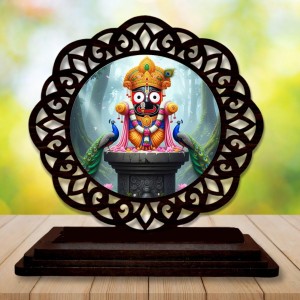 Car Desk/Table Top Lord Jagannath Wooden Showpiece 3x4 Inches, Compact & Stylish Spiritual Display for Car, Home & Office (Pack of 1) (F19680) Car Desk/Table Top Lord Jagannath Wooden Showpiece 3x4 Inches, Compact & Stylish Spiritual Display for Car, Home & Office (Pack of 1) (F19680)