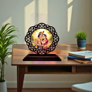 Car Desk/Table Top Radha Krishna Wooden Showpiece 3x4 Inches, Compact & Stylish Spiritual Display for Car, Home & Office (Pack of 1) (F19705) Car Desk/Table Top Radha Krishna Wooden Showpiece 3x4 Inches, Compact & Stylish Spiritual Display for Car, Home & Office (Pack of 1) (F19705)