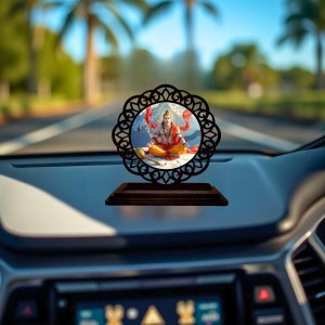 Car Desk/Table Top Lord Hanuman Wooden Showpiece 3x4 Inches, Compact & Stylish Spiritual Display for Car, Home & Office (Pack of 1) (F19697) Car Desk/Table Top Lord Hanuman Wooden Showpiece 3x4 Inches, Compact & Stylish Spiritual Display for Car, Home & Office (Pack of 1) (F19697)