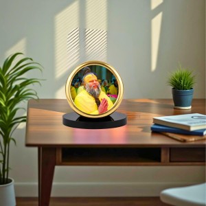 Car Desk/Table Top Premanand Ji Metal Golden Photo Stand 2x2 Inches, Compact & Stylish Spiritual Display for Car, Home & Office (Pack of 1) (F18680) Car Desk/Table Top Premanand Ji Metal Golden Photo Stand 2x2 Inches, Compact & Stylish Spiritual Display for Car, Home & Office (Pack of 1) (F18680)