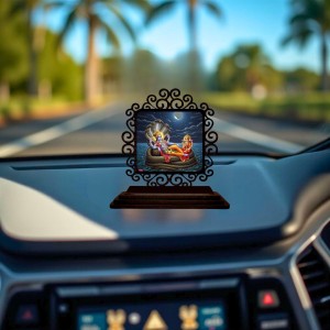Car Desk/Table Top Lord Vishnu and Lakshmi Wooden Showpiece 3x4 Inches, Compact & Stylish Spiritual Display for Car, Home & Office (Pack of 1) (F20005) Car Desk/Table Top Lord Vishnu and Lakshmi Wooden Showpiece 3x4 Inches, Compact & Stylish Spiritual Display for Car, Home & Office (Pack of 1) (F20005)