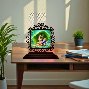 Car Desk/Table Top Lord Krishna Wooden Showpiece 3x4 Inches, Compact & Stylish Spiritual Display for Car, Home & Office (Pack of 1) (F19965) Car Desk/Table Top Lord Krishna Wooden Showpiece 3x4 Inches, Compact & Stylish Spiritual Display for Car, Home & Office (Pack of 1) (F19965)