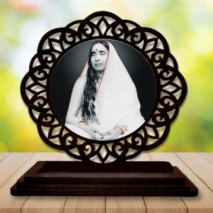 Car Desk/Table Top Sarada Maa Wooden Showpiece 3x4 Inches, Compact & Stylish Spiritual Display for Car, Home & Office (Pack of 1) (F19668)