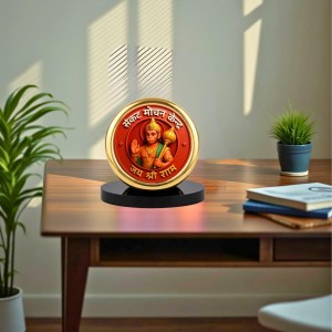 Car Desk/Table Top Lord Hanuman Metal Golden Photo Stand 2x2 Inches, Compact & Stylish Spiritual Display for Car, Home & Office (Pack of 1) (F18507) Car Desk/Table Top Lord Hanuman Metal Golden Photo Stand 2x2 Inches, Compact & Stylish Spiritual Display for Car, Home & Office (Pack of 1) (F18507)