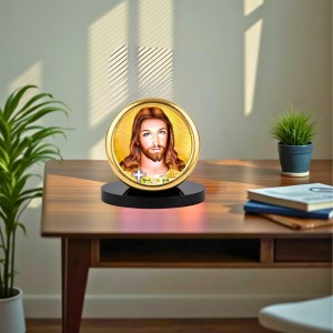 Car Desk/Table Top Lord Jesus Metal Golden Photo Stand 2x2 Inches, Compact & Stylish Spiritual Display for Car, Home & Office (Pack of 1) (F18660) Car Desk/Table Top Lord Jesus Metal Golden Photo Stand 2x2 Inches, Compact & Stylish Spiritual Display for Car, Home & Office (Pack of 1) (F18660)