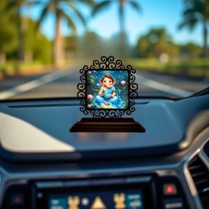 Car Desk/Table Top Lord Ganesha Wooden Showpiece 3x4 Inches, Compact & Stylish Spiritual Display for Car, Home & Office (Pack of 1) (F19884) Car Desk/Table Top Lord Ganesha Wooden Showpiece 3x4 Inches, Compact & Stylish Spiritual Display for Car, Home & Office (Pack of 1) (F19884)
