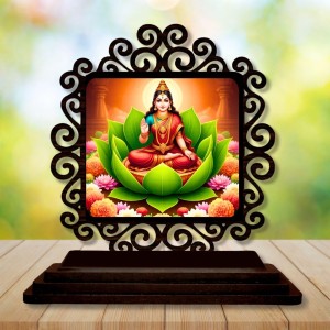 Car Desk/Table Top Goddess Lakshmi Wooden Showpiece 3x4 Inches, Compact & Stylish Spiritual Display for Car, Home & Office (Pack of 1) (F19857) Car Desk/Table Top Goddess Lakshmi Wooden Showpiece 3x4 Inches, Compact & Stylish Spiritual Display for Car, Home & Office (Pack of 1) (F19857)