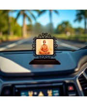 Car Desk/Table Top Swami Vivekananda Wooden Showpiece 3x4 Inches, Compact & Stylish Spiritual Display for Car, Home & Office (Pack of 1) (F19931)