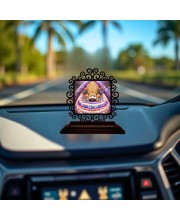 Car Desk/Table Top Khatu Shyam Wooden Showpiece 3x4 Inches, Compact & Stylish Spiritual Display for Car, Home & Office (Pack of 1) (F19917)