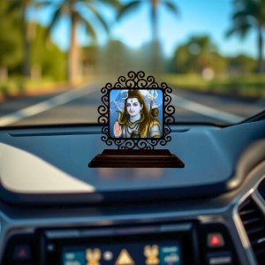Car Desk/Table Top Lord Shiva Wooden Showpiece 3x4 Inches, Compact & Stylish Spiritual Display for Car, Home & Office (Pack of 1) (F19926) Car Desk/Table Top Lord Shiva Wooden Showpiece 3x4 Inches, Compact & Stylish Spiritual Display for Car, Home & Office (Pack of 1) (F19926)