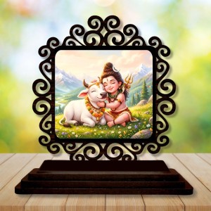 Car Desk/Table Top Lord Shiva Wooden Showpiece 3x4 Inches, Compact & Stylish Spiritual Display for Car, Home & Office (Pack of 1) (F19982) Car Desk/Table Top Lord Shiva Wooden Showpiece 3x4 Inches, Compact & Stylish Spiritual Display for Car, Home & Office (Pack of 1) (F19982)