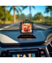 Car Desk/Table Top Lord Hanuman Wooden Showpiece 3x4 Inches, Compact & Stylish Spiritual Display for Car, Home & Office (Pack of 1) (F20035)