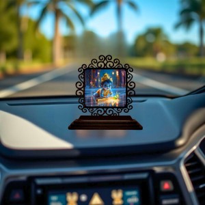 Car Desk/Table Top Little Krishna Wooden Showpiece 3x4 Inches, Compact & Stylish Spiritual Display for Car, Home & Office (Pack of 1) (F19863) Car Desk/Table Top Little Krishna Wooden Showpiece 3x4 Inches, Compact & Stylish Spiritual Display for Car, Home & Office (Pack of 1) (F19863)
