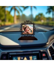 Car Desk/Table Top Little Krishna Wooden Showpiece 3x4 Inches, Compact & Stylish Spiritual Display for Car, Home & Office (Pack of 1) (F19869)