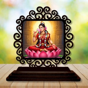 Car Desk/Table Top Goddess Lakshmi Wooden Showpiece 3x4 Inches, Compact & Stylish Spiritual Display for Car, Home & Office (Pack of 1) (F19908) Car Desk/Table Top Goddess Lakshmi Wooden Showpiece 3x4 Inches, Compact & Stylish Spiritual Display for Car, Home & Office (Pack of 1) (F19908)