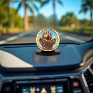 Car Desk/Table Top Lord Jagannath Metal Golden Photo Stand 2x2 Inches, Compact & Stylish Spiritual Display for Car, Home & Office (Pack of 1) (F18754) Car Desk/Table Top Lord Jagannath Metal Golden Photo Stand 2x2 Inches, Compact & Stylish Spiritual Display for Car, Home & Office (Pack of 1) (F18754)