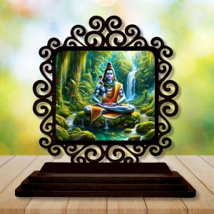 Car Desk/Table Top Lord Shiva Wooden Showpiece 3x4 Inches, Compact & Stylish Spiritual Display for Car, Home & Office (Pack of 1) (F20052) Car Desk/Table Top Lord Shiva Wooden Showpiece 3x4 Inches, Compact & Stylish Spiritual Display for Car, Home & Office (Pack of 1) (F20052)