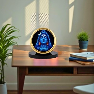 Car Desk/Table Top Lord Shiva Metal Golden Photo Stand 2x2 Inches, Compact & Stylish Spiritual Display for Car, Home & Office (Pack of 1) (F18501) Car Desk/Table Top Lord Shiva Metal Golden Photo Stand 2x2 Inches, Compact & Stylish Spiritual Display for Car, Home & Office (Pack of 1) (F18501)