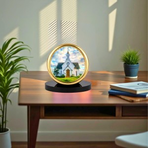 Car Desk/Table Top Beautiful Church Metal Golden Photo Stand 2x2 Inches, Compact & Stylish Spiritual Display for Car, Home & Office (Pack of 1) (F18727) Car Desk/Table Top Beautiful Church Metal Golden Photo Stand 2x2 Inches, Compact & Stylish Spiritual Display for Car, Home & Office (Pack of 1) (F18727)