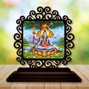 Car Desk/Table Top Lord Shiva Wooden Showpiece 3x4 Inches, Compact & Stylish Spiritual Display for Car, Home & Office (Pack of 1) (F20050) Car Desk/Table Top Lord Shiva Wooden Showpiece 3x4 Inches, Compact & Stylish Spiritual Display for Car, Home & Office (Pack of 1) (F20050)
