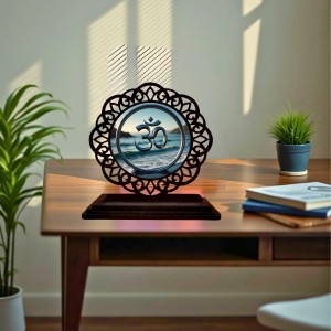 Car Desk/Table Top Omm Symbol Wooden Showpiece 3x4 Inches, Compact & Stylish Spiritual Display for Car, Home & Office (Pack of 1) (F19644) Car Desk/Table Top Omm Symbol Wooden Showpiece 3x4 Inches, Compact & Stylish Spiritual Display for Car, Home & Office (Pack of 1) (F19644)