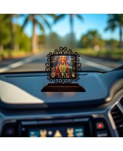 Car Desk/Table Top Jyothirlingam Wooden Showpiece 3x4 Inches, Compact & Stylish Spiritual Display for Car, Home & Office (Pack of 1) (F20020)