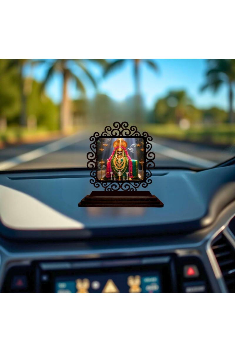 Car Desk/Table Top Jyothirlingam Wooden Showpiece 3x4 Inches, Compact & Stylish Spiritual Display for Car, Home & Office (Pack of 1) (F20020)