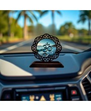 Car Desk/Table Top Omm Symbol Wooden Showpiece 3x4 Inches, Compact & Stylish Spiritual Display for Car, Home & Office (Pack of 1) (F19652)