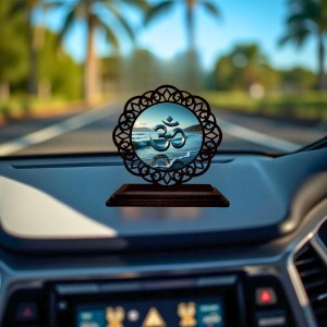 Car Desk/Table Top Omm Symbol Wooden Showpiece 3x4 Inches, Compact & Stylish Spiritual Display for Car, Home & Office (Pack of 1) (F19652) Car Desk/Table Top Omm Symbol Wooden Showpiece 3x4 Inches, Compact & Stylish Spiritual Display for Car, Home & Office (Pack of 1) (F19652)