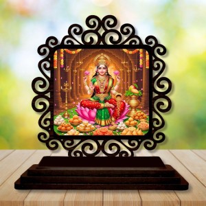Car Desk/Table Top Goddess Lakshmi Wooden Showpiece 3x4 Inches, Compact & Stylish Spiritual Display for Car, Home & Office (Pack of 1) (F19831) Car Desk/Table Top Goddess Lakshmi Wooden Showpiece 3x4 Inches, Compact & Stylish Spiritual Display for Car, Home & Office (Pack of 1) (F19831)