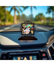 Car Desk/Table Top Lord Krishna Wooden Showpiece 3x4 Inches, Compact & Stylish Spiritual Display for Car, Home & Office (Pack of 1) (F20055)