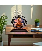 Car Desk/Table Top Lord Ganesha Wooden Showpiece 3x4 Inches, Compact & Stylish Spiritual Display for Car, Home & Office (Pack of 1) (F19744)