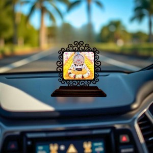 Car Desk/Table Top Khatu Shyam Wooden Showpiece 3x4 Inches, Compact & Stylish Spiritual Display for Car, Home & Office (Pack of 1) (F19950) Car Desk/Table Top Khatu Shyam Wooden Showpiece 3x4 Inches, Compact & Stylish Spiritual Display for Car, Home & Office (Pack of 1) (F19950)