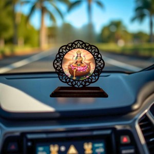 Car Desk/Table Top Goddess Lakshmi Wooden Showpiece 3x4 Inches, Compact & Stylish Spiritual Display for Car, Home & Office (Pack of 1) (F19727) Car Desk/Table Top Goddess Lakshmi Wooden Showpiece 3x4 Inches, Compact & Stylish Spiritual Display for Car, Home & Office (Pack of 1) (F19727)